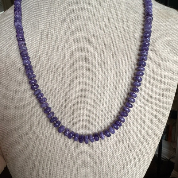Jessica Winzelburg Beaded Smooth Charoite Necklace - Picture 3 of 7